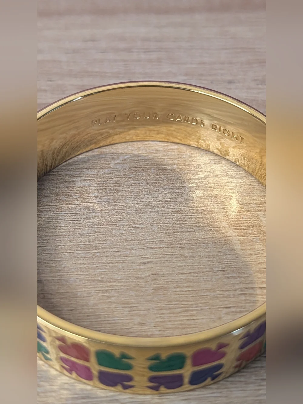 Kate Spade Play Your Cards Right Spaded Bangle Bracelet 💚💜🧡🩷 - Picture 5 of 5